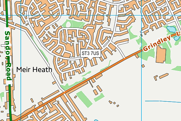 ST3 7US map - OS VectorMap District (Ordnance Survey)