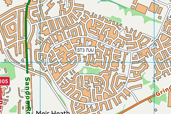 ST3 7UU map - OS VectorMap District (Ordnance Survey)