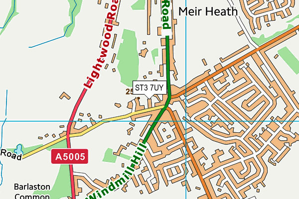 ST3 7UY map - OS VectorMap District (Ordnance Survey)