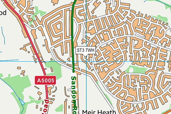 ST3 7WH map - OS VectorMap District (Ordnance Survey)