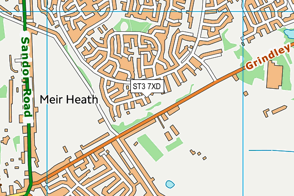 ST3 7XD map - OS VectorMap District (Ordnance Survey)