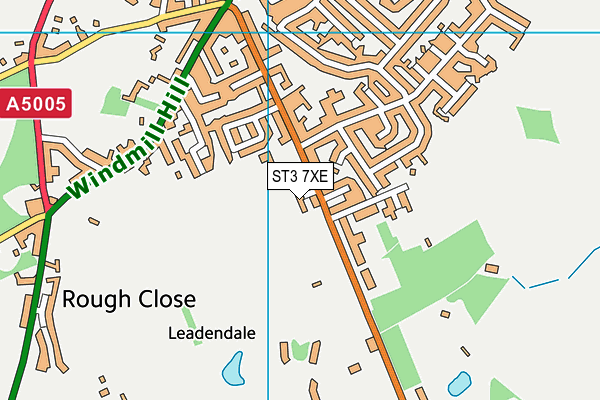ST3 7XE map - OS VectorMap District (Ordnance Survey)