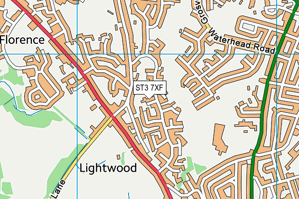ST3 7XF map - OS VectorMap District (Ordnance Survey)