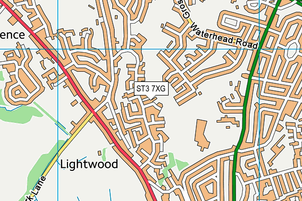 ST3 7XG map - OS VectorMap District (Ordnance Survey)