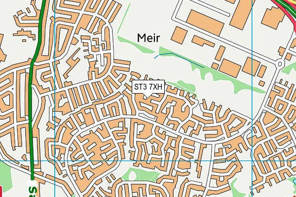 ST3 7XH map - OS VectorMap District (Ordnance Survey)