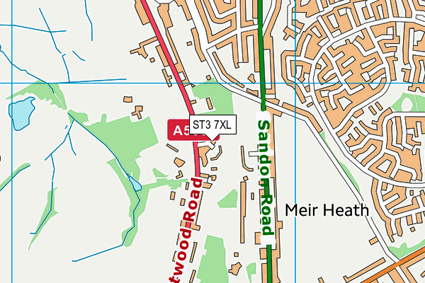 ST3 7XL map - OS VectorMap District (Ordnance Survey)