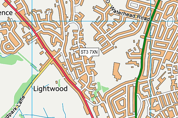 ST3 7XN map - OS VectorMap District (Ordnance Survey)