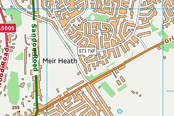 ST3 7XP map - OS VectorMap District (Ordnance Survey)