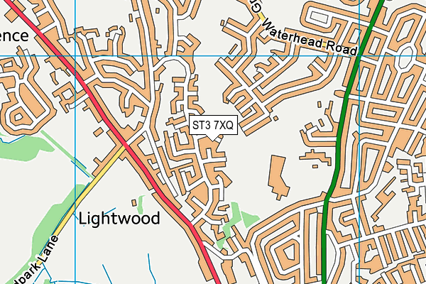 ST3 7XQ map - OS VectorMap District (Ordnance Survey)