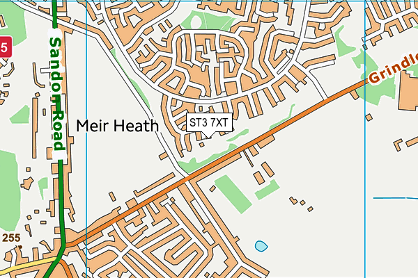 ST3 7XT map - OS VectorMap District (Ordnance Survey)