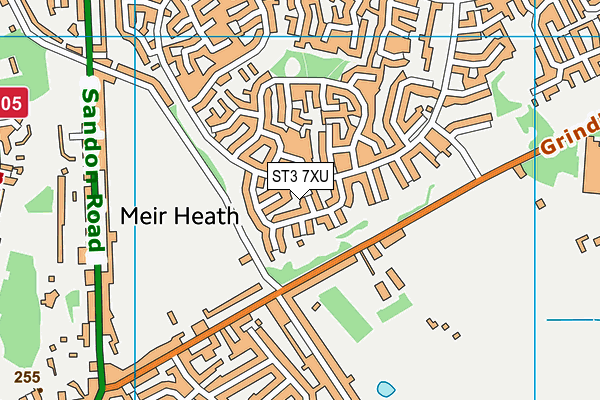 ST3 7XU map - OS VectorMap District (Ordnance Survey)