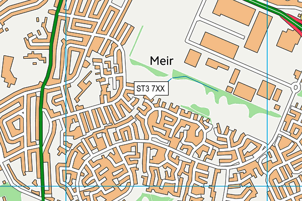 ST3 7XX map - OS VectorMap District (Ordnance Survey)