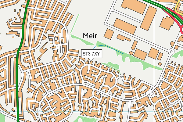 ST3 7XY map - OS VectorMap District (Ordnance Survey)