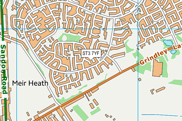 ST3 7YF map - OS VectorMap District (Ordnance Survey)