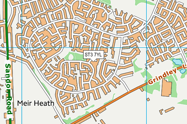 ST3 7YL map - OS VectorMap District (Ordnance Survey)