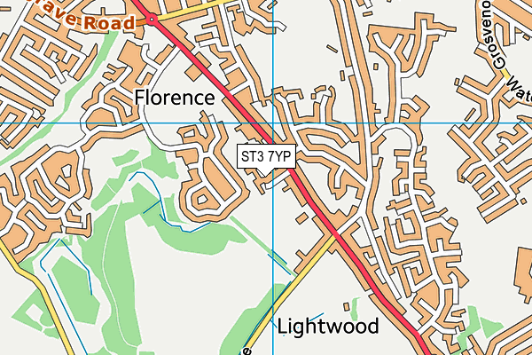 ST3 7YP map - OS VectorMap District (Ordnance Survey)
