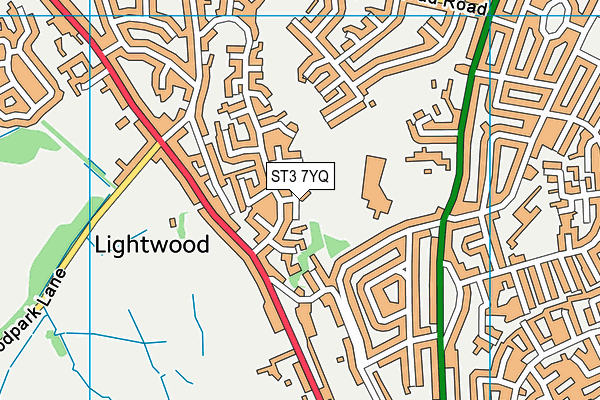ST3 7YQ map - OS VectorMap District (Ordnance Survey)