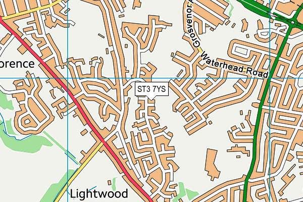 ST3 7YS map - OS VectorMap District (Ordnance Survey)