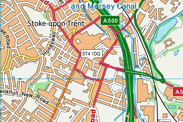 ST4 1DQ map - OS VectorMap District (Ordnance Survey)