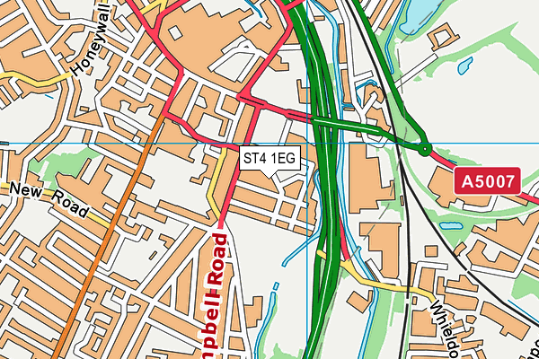 ST4 1EG map - OS VectorMap District (Ordnance Survey)