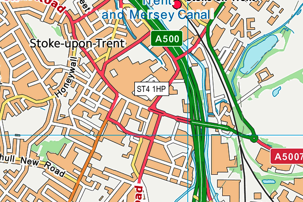 ST4 1HP map - OS VectorMap District (Ordnance Survey)