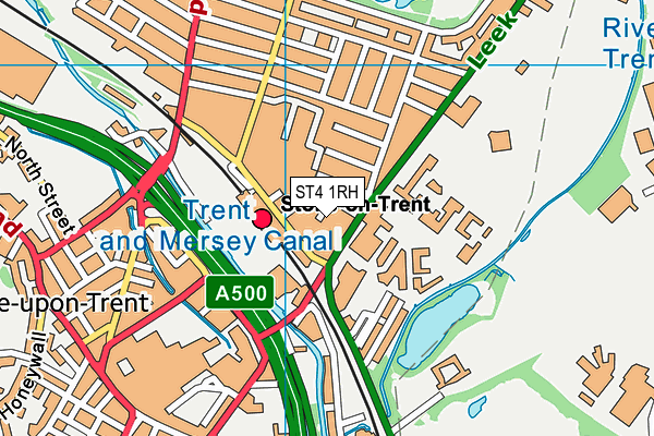 ST4 1RH map - OS VectorMap District (Ordnance Survey)