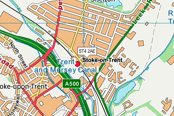 ST4 2AE map - OS VectorMap District (Ordnance Survey)