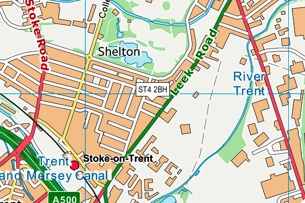 ST4 2BH map - OS VectorMap District (Ordnance Survey)