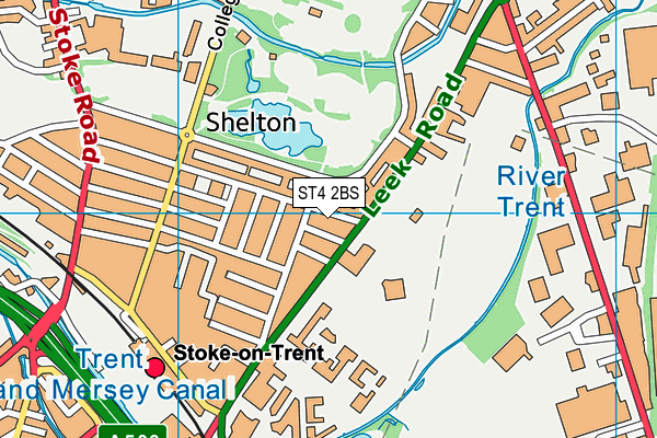 ST4 2BS map - OS VectorMap District (Ordnance Survey)