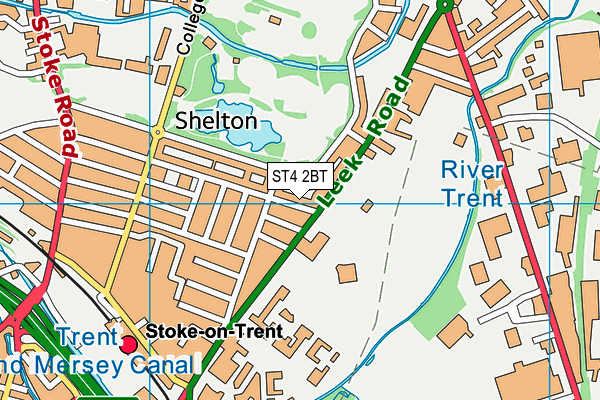 ST4 2BT map - OS VectorMap District (Ordnance Survey)