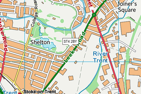ST4 2BY map - OS VectorMap District (Ordnance Survey)
