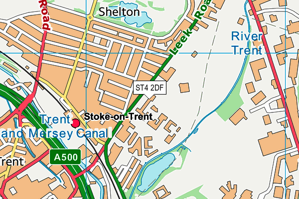 Sir Stanley Matthews Sports Centre map (ST4 2DF) - OS VectorMap District (Ordnance Survey)