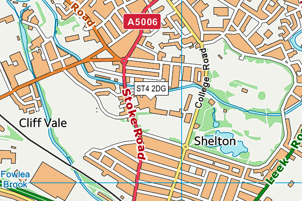 Stoke On Trent College (Cauldon Campus) (Closed) map (ST4 2DG) - OS VectorMap District (Ordnance Survey)