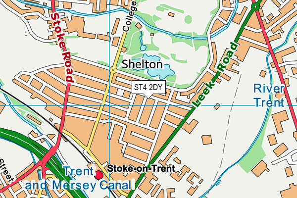 ST4 2DY map - OS VectorMap District (Ordnance Survey)