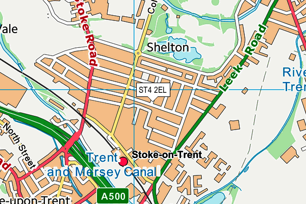ST4 2EL map - OS VectorMap District (Ordnance Survey)