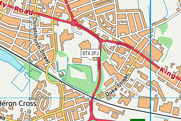 ST4 2FJ map - OS VectorMap District (Ordnance Survey)