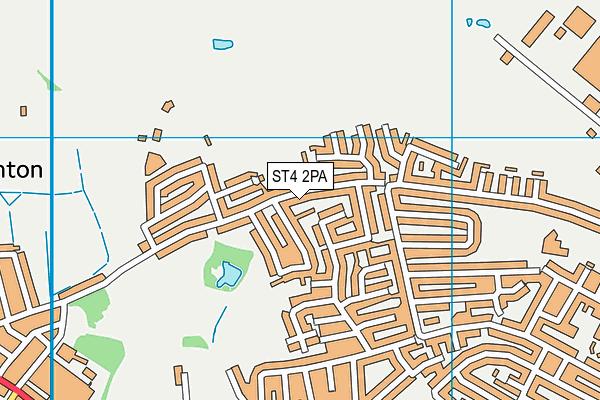 ST4 2PA map - OS VectorMap District (Ordnance Survey)