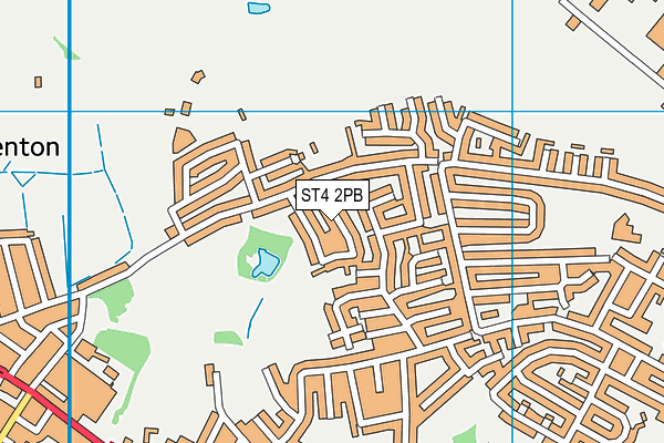 ST4 2PB map - OS VectorMap District (Ordnance Survey)