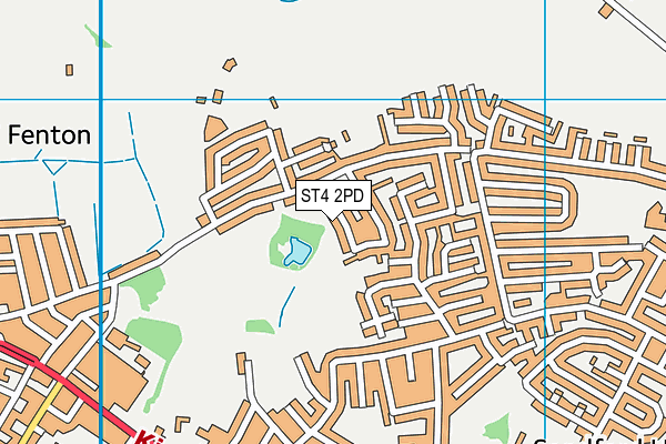 ST4 2PD map - OS VectorMap District (Ordnance Survey)