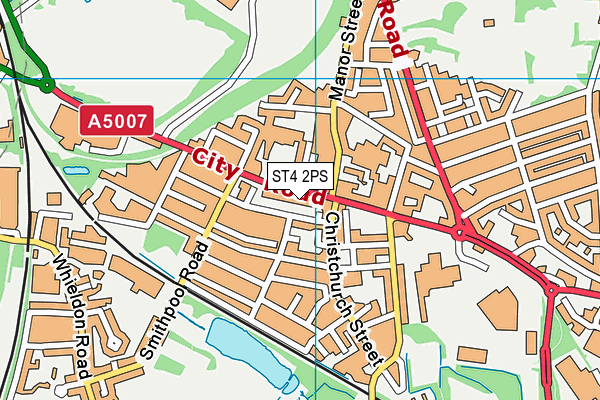 ST4 2PS map - OS VectorMap District (Ordnance Survey)