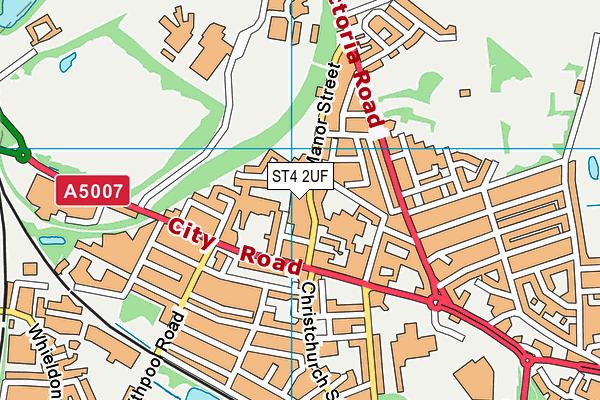 ST4 2UF map - OS VectorMap District (Ordnance Survey)