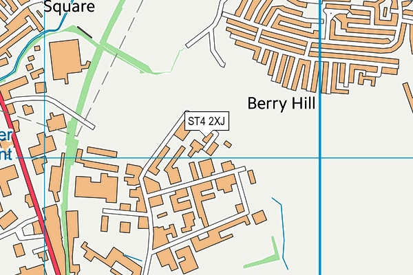 ST4 2XJ map - OS VectorMap District (Ordnance Survey)