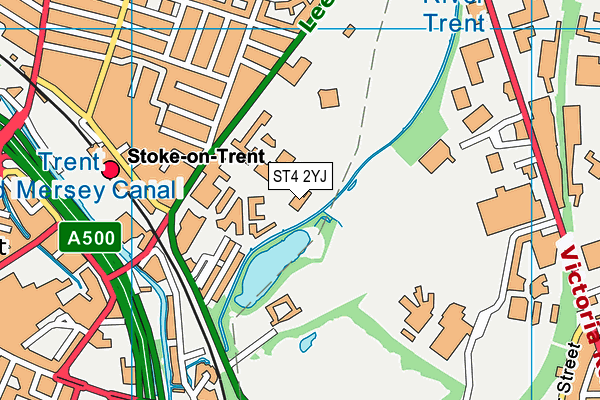 ST4 2YJ map - OS VectorMap District (Ordnance Survey)