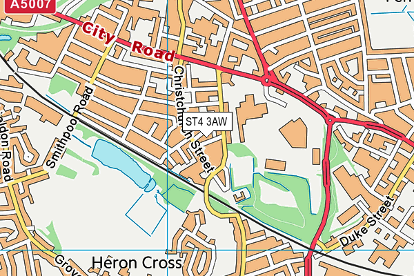 ST4 3AW map - OS VectorMap District (Ordnance Survey)