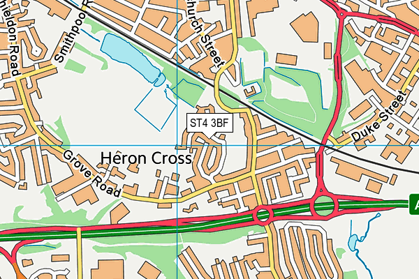 ST4 3BF map - OS VectorMap District (Ordnance Survey)