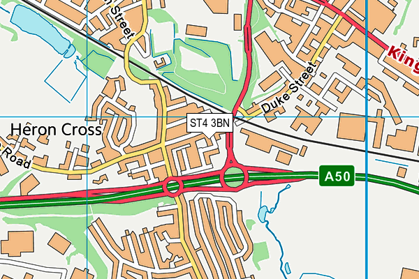 ST4 3BN map - OS VectorMap District (Ordnance Survey)