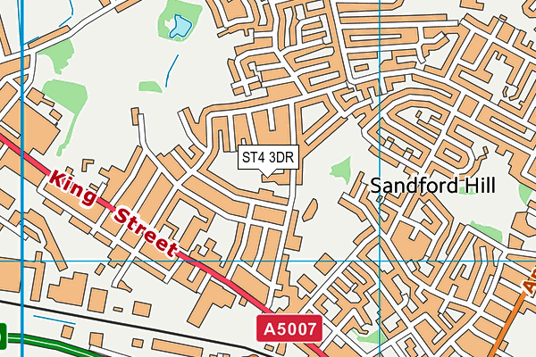 ST4 3DR map - OS VectorMap District (Ordnance Survey)