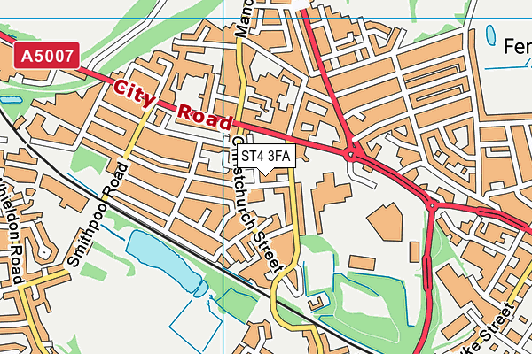 ST4 3FA map - OS VectorMap District (Ordnance Survey)