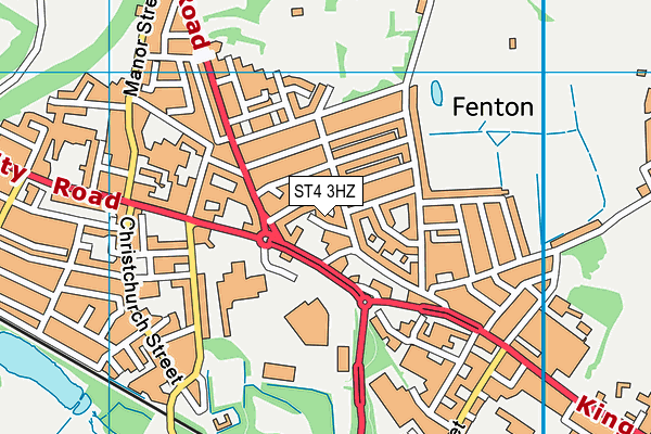 ST4 3HZ map - OS VectorMap District (Ordnance Survey)