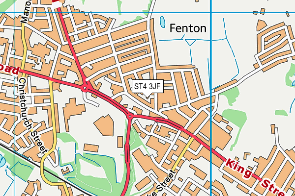 ST4 3JF map - OS VectorMap District (Ordnance Survey)